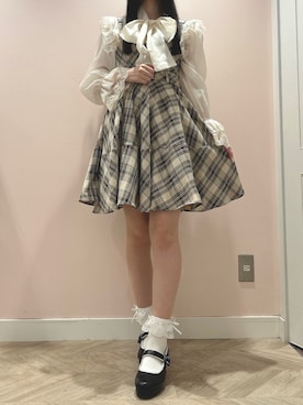 「titty＆Co. PETIT by poyo（ティティーアンドコープティバイポヨ）のアイテム（シャツ/ブラウス）」を使った、yuka🐰さん（レディース・161cm）の冬コーディネート