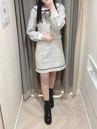TITTY&CO グレー セーラー襟 ミニワンピース 半袖