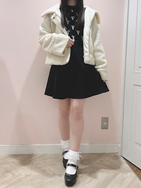 「TITTY&CO.（ティティーアンドコー）のアイテム（ジャケット/アウター）」を使った、yuka🐰さん（レディース・161cm）の冬コーディネート