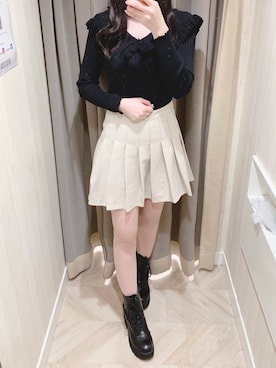 「titty＆Co. PETIT（ティティアンドコープティ）のアイテム（スカート）」を使った、yuka🐰さん（レディース・161cm）の冬コーディネート