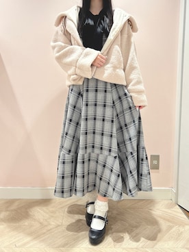 「TITTY&CO.（ティティーアンドコー）のアイテム（ジャケット/アウター）」を使った、yuka🐰さん（レディース・161cm）の冬コーディネート