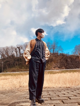 「doublet（ダブレット）のアイテム（ブルゾン）」を使った、すんさん（メンズ・174cm）の冬コーディネート