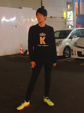 「DOLCE&GABBANA（ドルチェアンドガッバーナ）のアイテム（スウェット）」を使った、doragonesu12さん（メンズ・184cm）の冬コーディネート