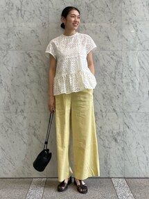 【キャミ付】Ballsey サークルフラワーエンブロイダリー ティアードブラウス サークルフラワーエンブロイダリー ティアードブラウス