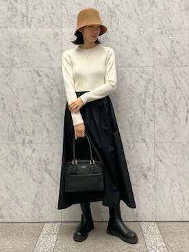 「トゥモローランド」｜「アイテム（帽子）」を使った、Taniguchi_TOMORROWLANDさん（レディース・158cm）の秋コーディネート