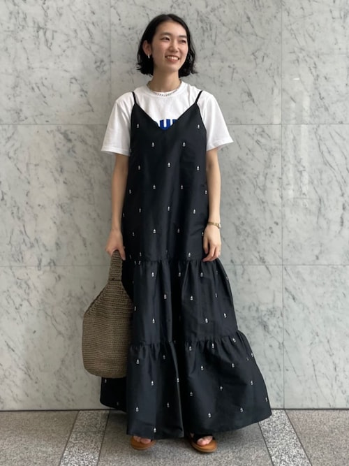 ne Quittez pas エンブロイダリー キャミソールドレス M ブラック ne Quittez pas エンブロイダリー キャミソールドレス M ブラック NE