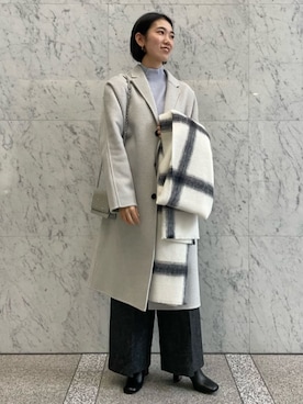 「トゥモローランド」｜「アイテム（チェスターコート）」を使った、Taniguchi_TOMORROWLANDさん（レディース・158cm）の冬コーディネート