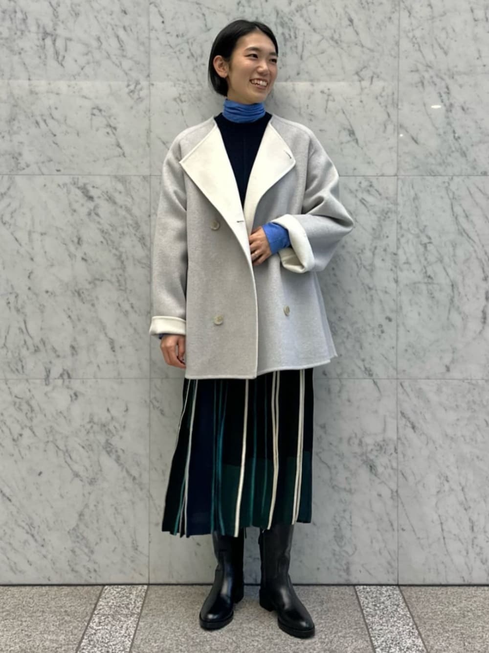 ポリエステルコットンダウン ノーカラーコート TOMORROWLAND MACPHEE