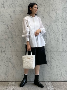 「ボウタイシャツ」｜Taniguchi_TOMORROWLANDさん（レディース・158cm）の秋コーディネート