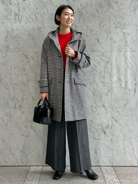 「クルーネックニット」｜「アイテム（その他アウター）」を使った、Taniguchi_TOMORROWLANDさん（レディース・158cm）の秋コーディネート