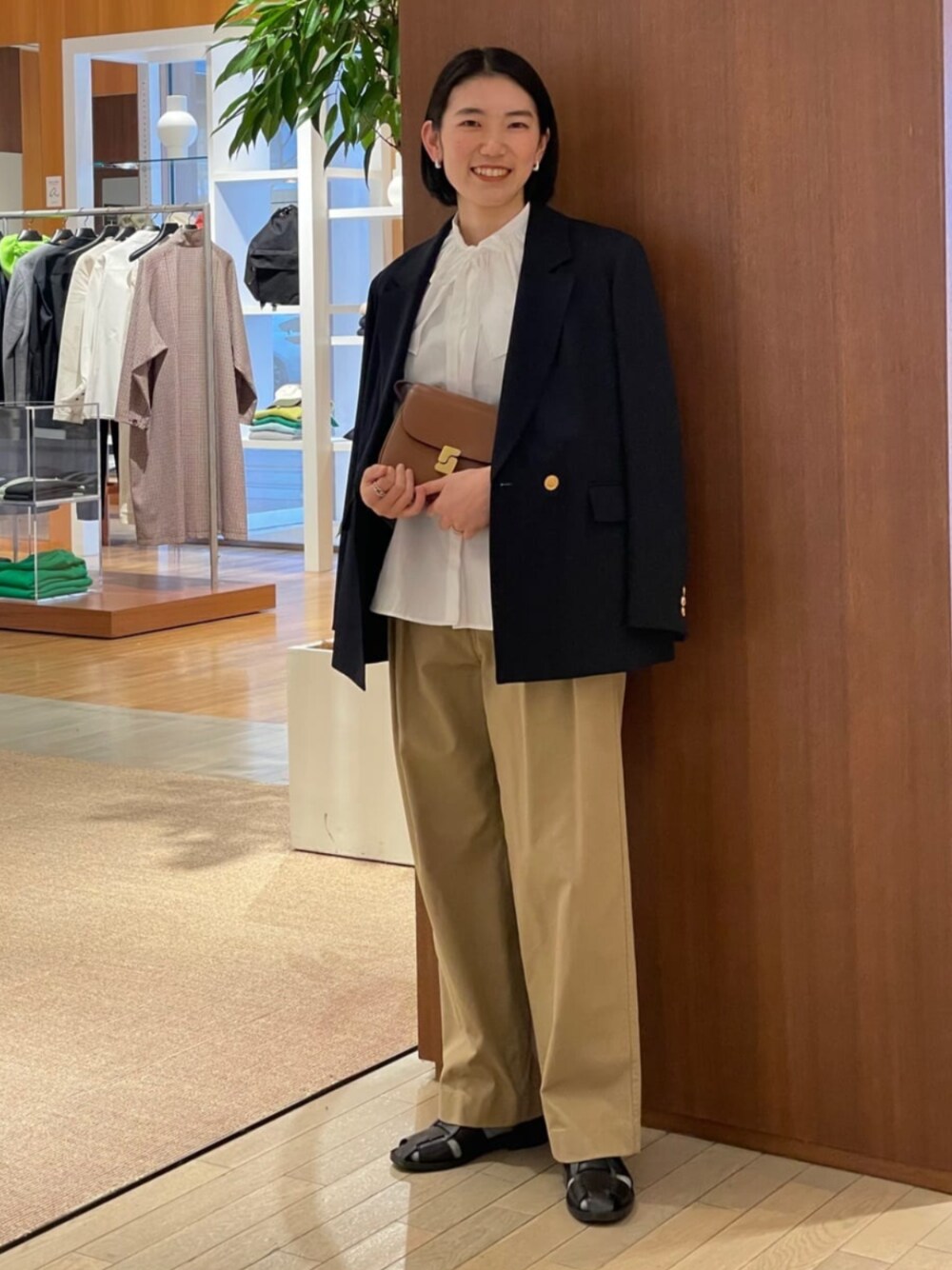 極美品★MACPHEE ウールストレッチ ダブルブレストジャケット ネイビー36 2-wayストレッチオックス ダブルブレストジャケット