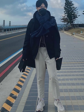 「FILA（フィラ）のアイテム（その他シューズ）」を使った、leo1028さん（メンズ・173cm）の冬コーディネート