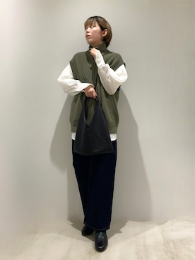 「重ね着ベストシーズン」｜「アイテム（トートバッグ）」を使った、Mtさん（レディース・164cm）の夏コーディネート