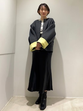 「SENSE OF PLACE by URBAN RESEARCH（センスオブプレイスバイアーバンリサーチ）のアイテム（ノーカラーコート）」を使った、Mtさん（レディース・164cm）の秋コーディネート