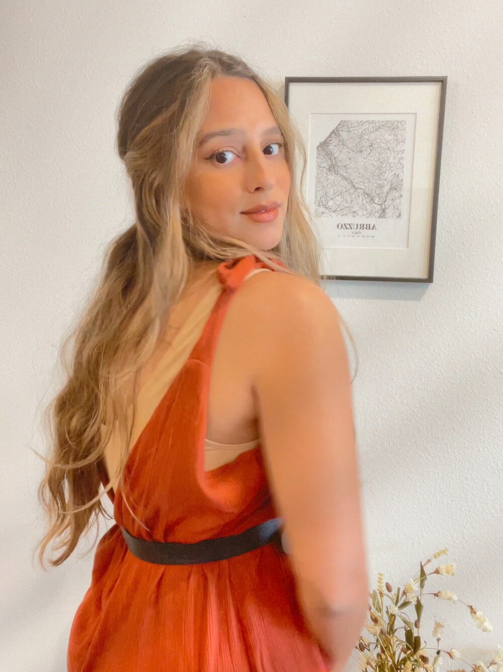 「spring、springstyle、jumpsuit、boohoo、orange」｜「Boohooのアイテム（オールインワン・サロペット、オレンジ系）」を使った、Stephanieさん（レディース・157cm）の春コーディネートの1枚目の写真