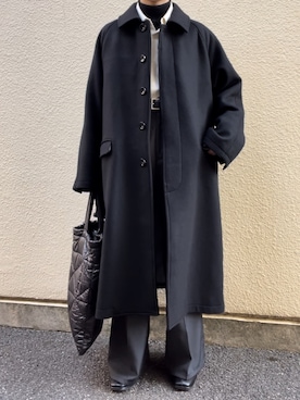 「MAISON SPECIAL（メゾンスペシャル）のアイテム（ステンカラーコート）」を使った、_eito_さん（メンズ・158cm）の冬コーディネート