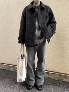 「グラデーションニット」｜「アイテム（ブルゾン）」を使った、_eito_さん（メンズ・158cm）の冬コーディネート