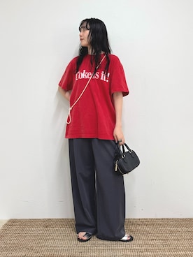 「アイテム（アクセサリー）」を使った、スダサチカさん（レディース・155cm）の春コーディネート