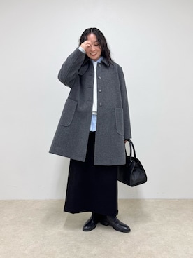 「アイテム（ダッフルコート）」を使った、スダサチカさん（レディース・155cm）の秋コーディネート