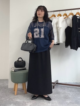 「アイテム（ネックレス）」を使った、スダサチカさん（レディース・155cm・20代）の夏コーディネート