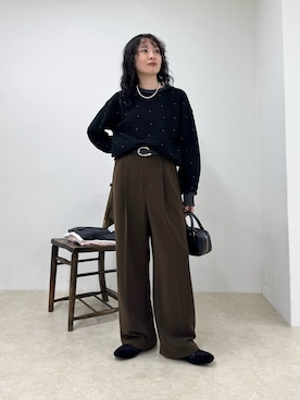 「アイテム（スウェット）」を使った、スダサチカさん（レディース・155cm・20代）の秋コーディネート