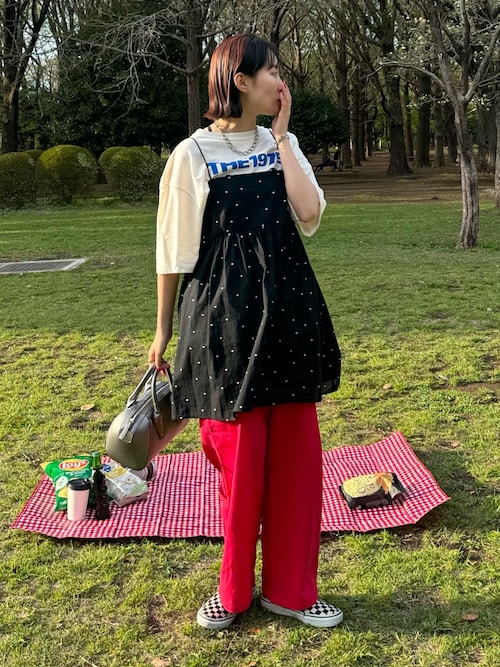 セール】ドット刺繍キャミチュニックブラウス（キャミソール）｜fredy