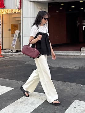 「アイテム（スカート）」を使った、スダサチカさん（レディース・155cm・20代）の夏コーディネート