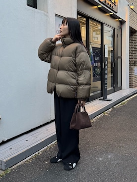 「アイテム（ダウンジャケット/コート）」を使った、スダサチカさん（レディース・155cm・20代）の秋コーディネート