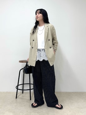 「fredy emue（フレディエミュ）のアイテム」を使った、スダサチカさん（レディース・155cm）の春コーディネート