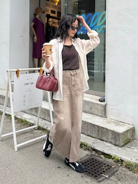 「アイテム（タンクトップ）」を使った、スダサチカさん（レディース・155cm・20代）の夏コーディネート