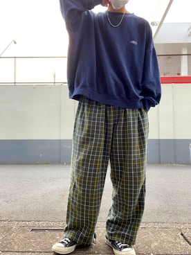 「Reebok（リーボック）のアイテム（スウェット）」を使った、お　く　ださん（メンズ・177cm）の春コーディネート