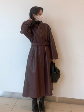 「MOUSSY（マウジー）のアイテム（ジャケット/アウター、ブラウン系）」を使った、bulezeroさん（レディース・160cm）の春コーディネート
