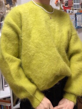 「oncecallのアイテム（ニット/セーター、イエロー系）」を使った、bulezeroさん（レディース・160cm）の春コーディネート