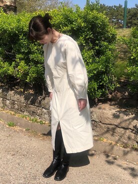 「CHARLES & KEITH（チャールズ & キース）のアイテム（シューズ、ブラック系）」を使った、bulezeroさん（レディース・160cm）の春コーディネート