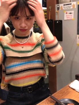 「UNIQLO（ユニクロ）のアイテム（デニムパンツ、ブラック系）」を使った、bulezeroさん（レディース・160cm）の春コーディネート