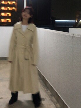 「eightmonthのアイテム（ジャケット/アウター、ベージュ系）」を使った、bulezeroさん（レディース・160cm）の春コーディネート
