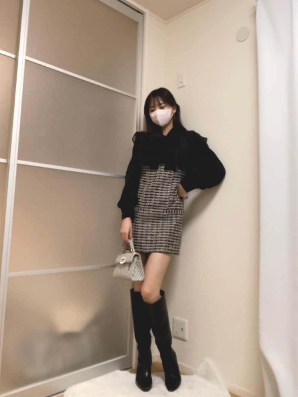 SNIDEL（スナイデル）の「Vネックミニワンピース（ジャンパースカート  