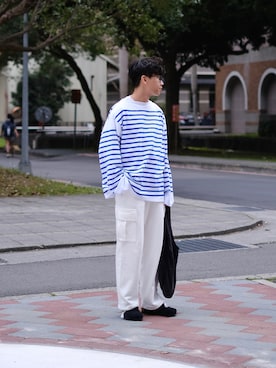 「FRUIT OF THE LOOM（フルーツオブザルーム）のアイテム（パンツ）」を使った、Kさん（メンズ・174cm）の冬コーディネート