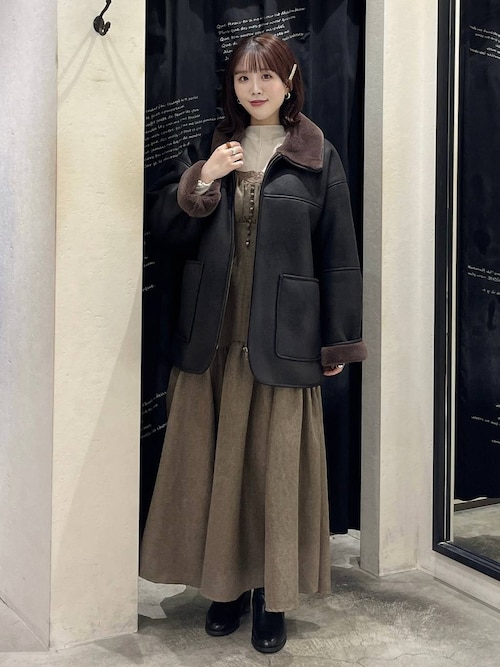 ファーボンディングボマーブルゾン 600535