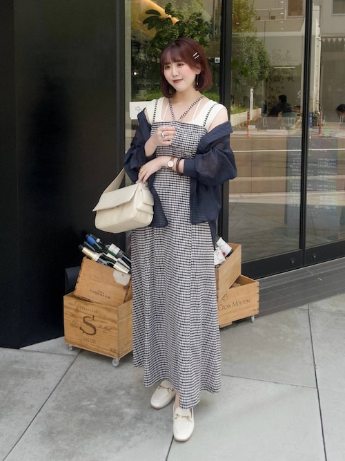 SUNTORY 黒　タンクトップ mysty woman タンクトップ ノースリーブ ストリング2WAY