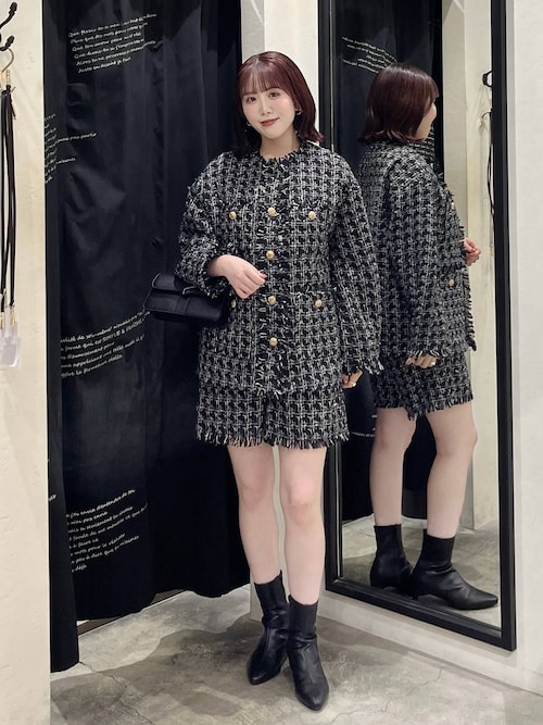セール】【セットアップ着用可】ツイードチェックジャケット 583337