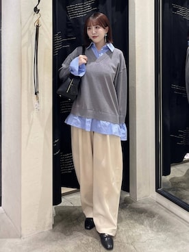 「mysty woman（ミスティウーマン）の【story. 】スイッチハンドルボストン 572846（ハンドバッグ、ブラック系）」を使った、maika10008さん（レディース）の春コーディネート