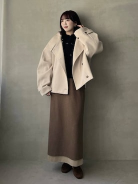 「アイテム（ピーコート）」を使った、maika10008さん（レディース・158cm・20代）の冬コーディネート