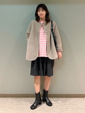 「MARIAN（マリアン）のアイテム」を使った、福西さん（レディース・160cm）の冬コーディネート