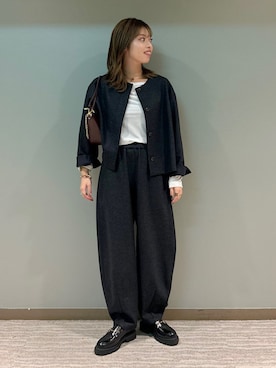 「アイテム（スーツジャケット）」を使った、福西さん（レディース・160cm）の秋コーディネート