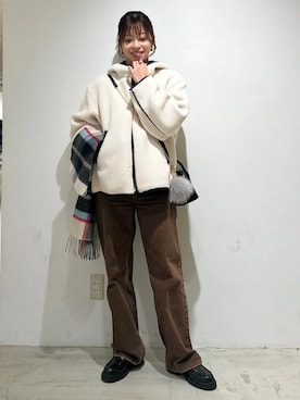 「upperhights（アッパーハイツ）のアイテム」を使った、福西さん（レディース・160cm）の冬コーディネート