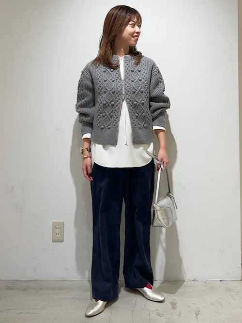 SHIPS Primary Navy Label:〈手洗い可能〉PON PON ケーブル ジップ