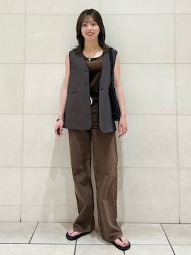 「REMME（レメ）のアイテム」を使った、福西さん（レディース・160cm）の夏コーディネート