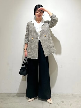 「MILOS（ミロス）のアイテム」を使った、福西さん（レディース・160cm）の冬コーディネート