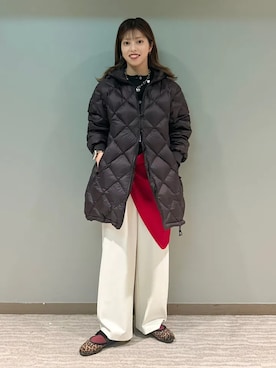 「アイテム（バレエシューズ）」を使った、福西さん（レディース・160cm）の冬コーディネート